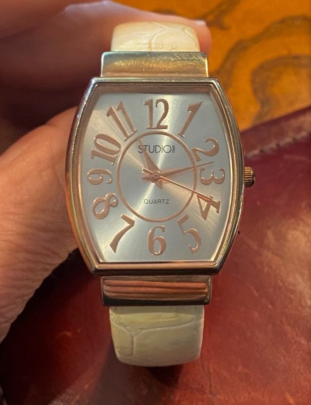 Women's 30mm Rose Gold Tone studio Time Watch, Banghle Bracelet